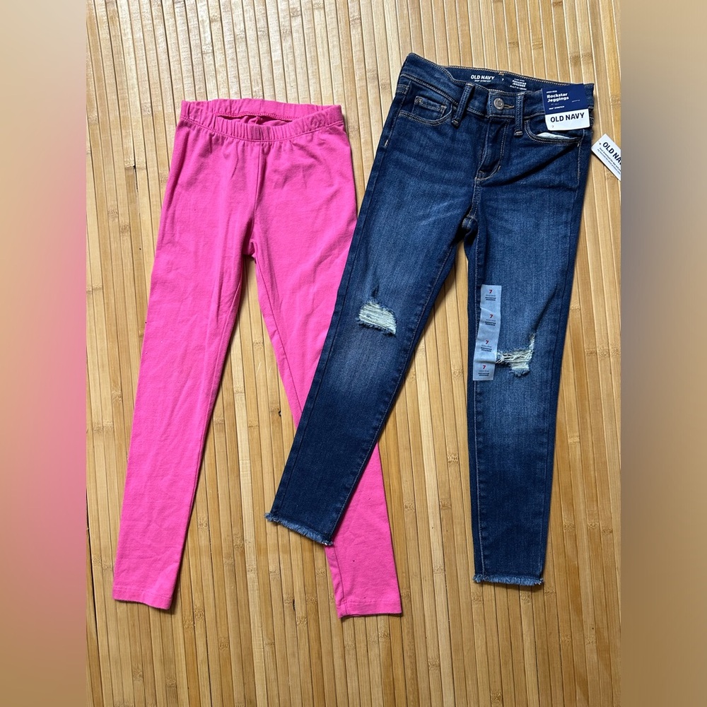 NWT- Girls 7 Old Navy High-Waisted Rockstar 360° Stretch Jeggings Cat & Jack
